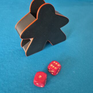 Tour à dés originale, en forme de Meeple. Bi-color noir et au choix