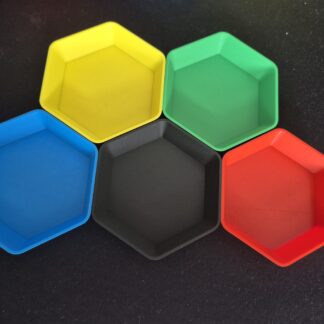 Boîte à jetons hexagonale colorée pour jeux de société. Couleur au choix